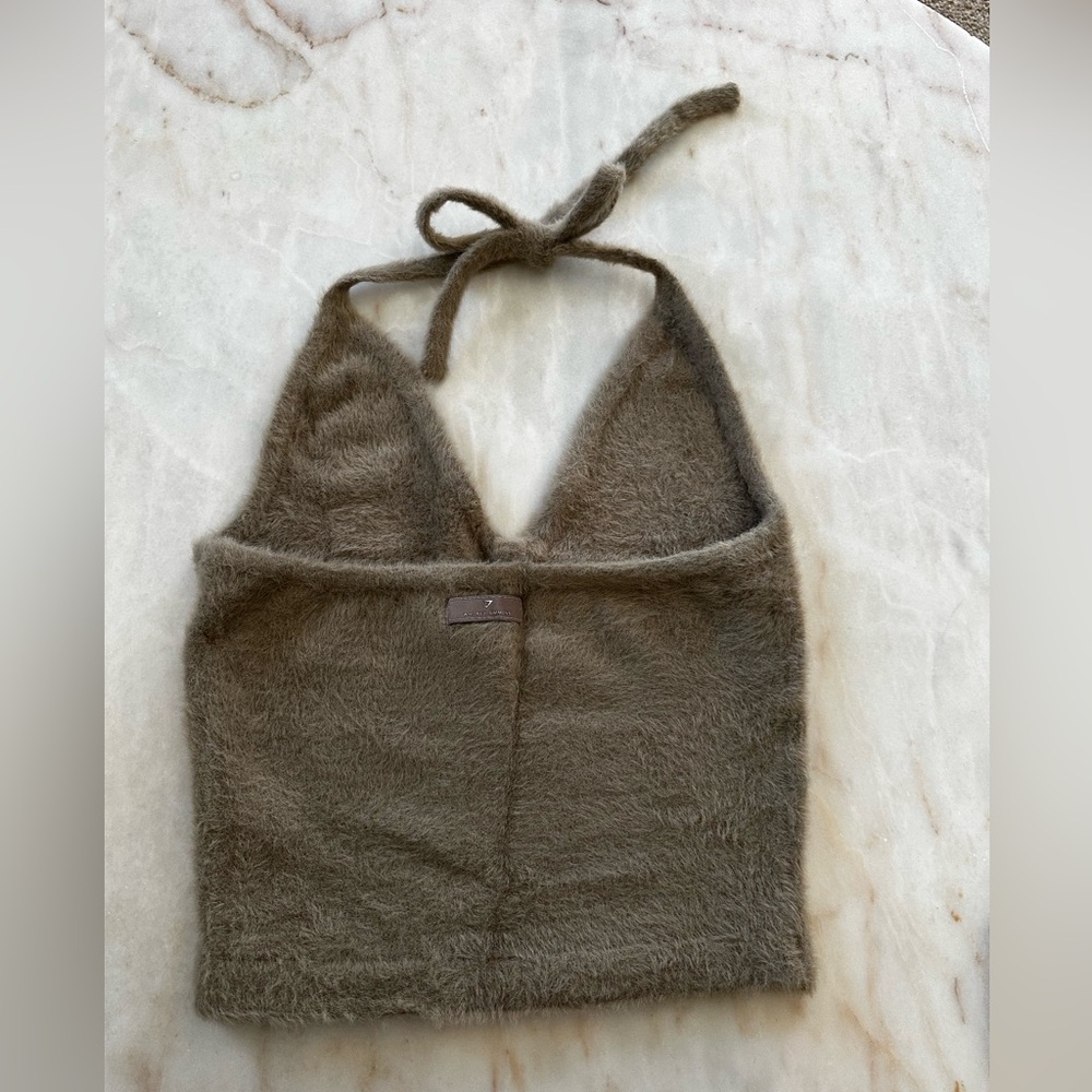Gymshark Fuzzy Tan Halter Tank Top - Picture 3 of 12
